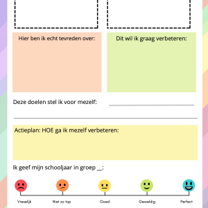 Doelenblad - Reflectie op mezelf (voor de leerling)
