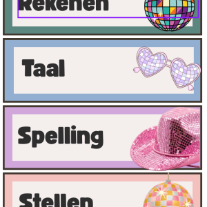 Dagritmekaarten disco thema